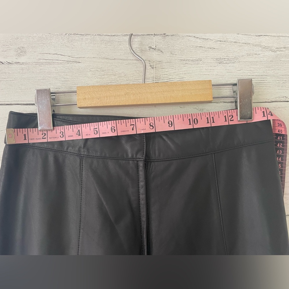 Danier black leather zip leg high waisted 
Slight flare sleek and gorgeous sz 4 - Picture 11 of 12
